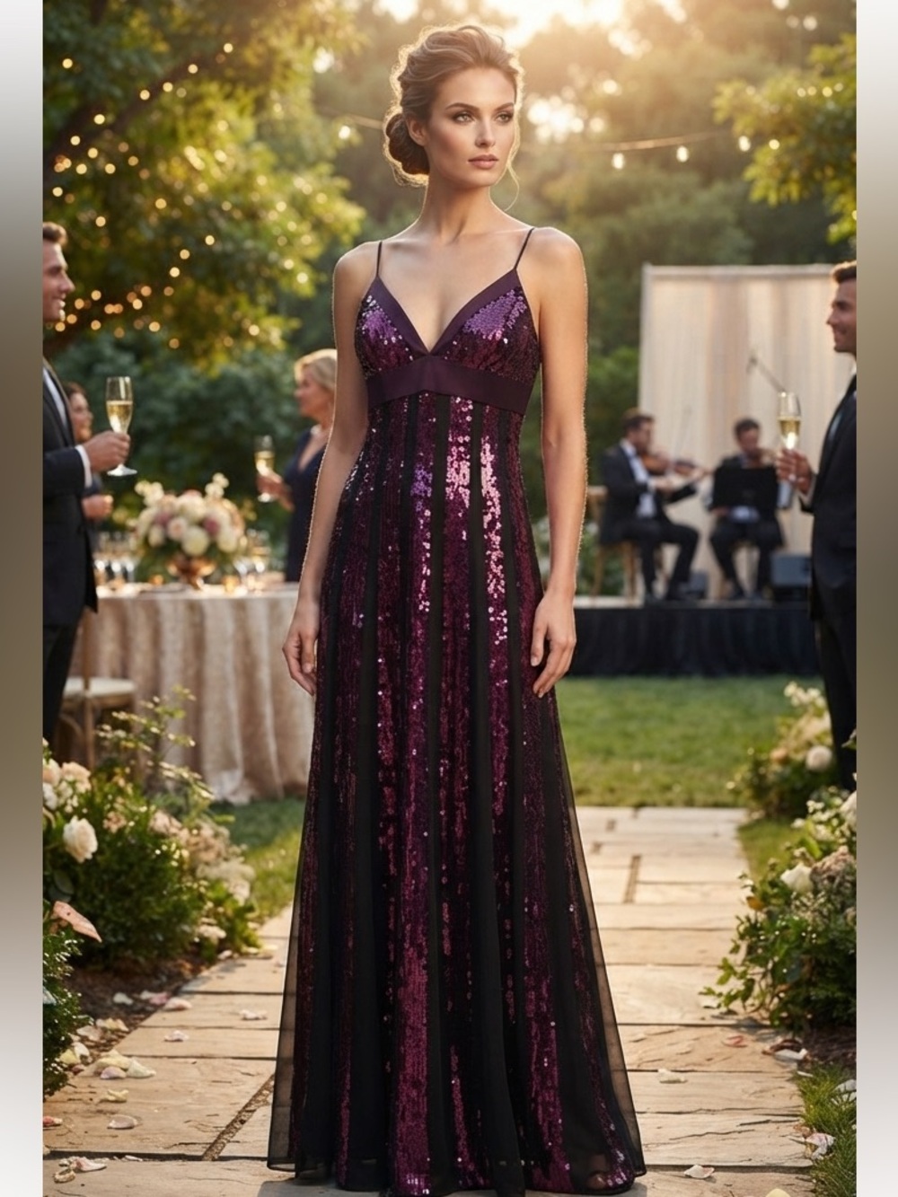 BCBGMAXAZRIA Embellished Silk Cocktail Dress S